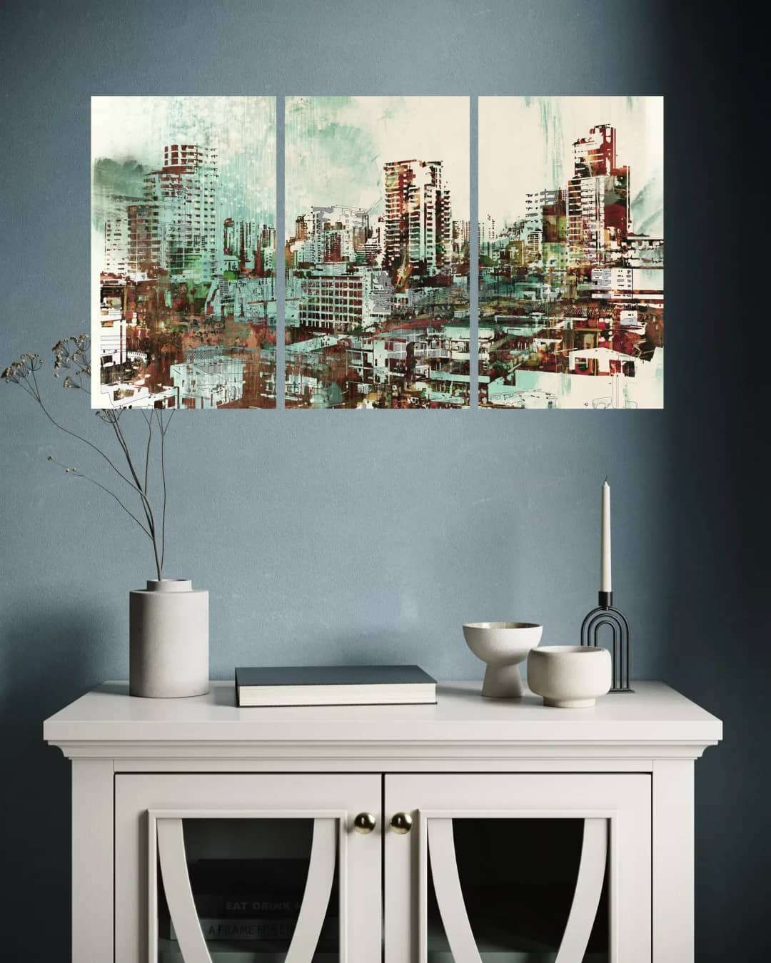 Abstract City Skyline – 3 Panels