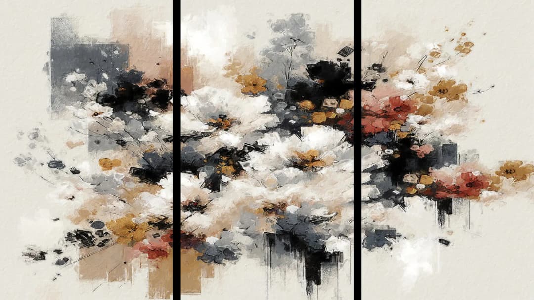 Abstract Floral Splash – 3 Panels