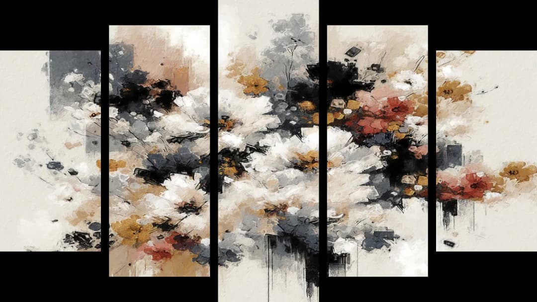 Abstract Floral Splash – 5 Panels Hierarchy
