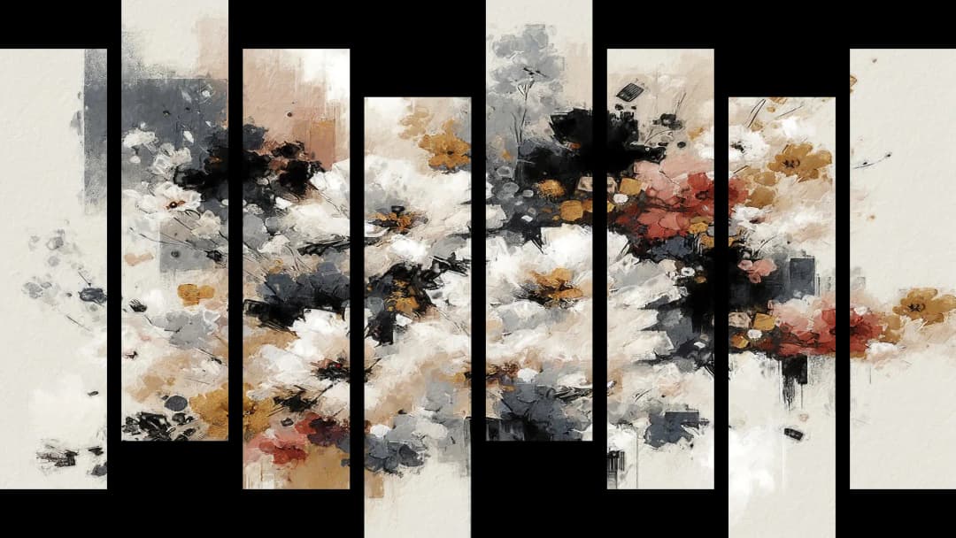 Abstract Floral Splash – 8 Panels Hierarchy