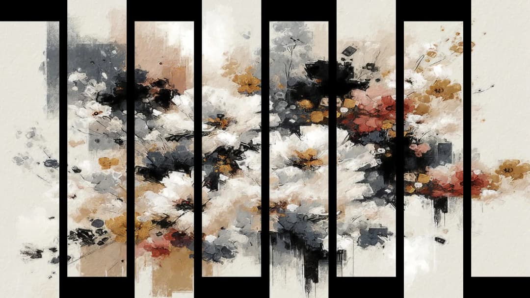 Abstract Floral Splash – 8 Panels Up & Down