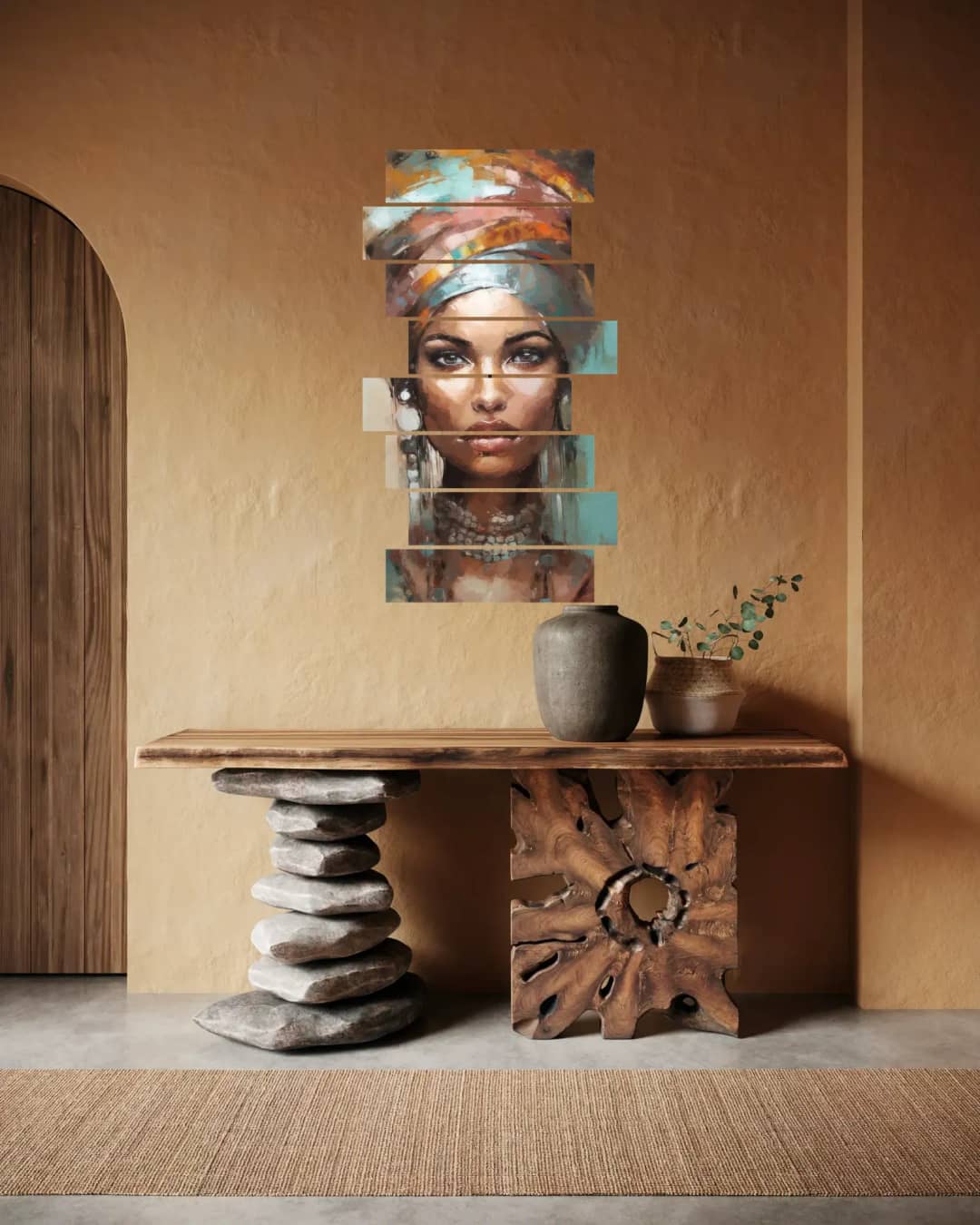 African Queen Portrait – 8 Panels Hierarchy