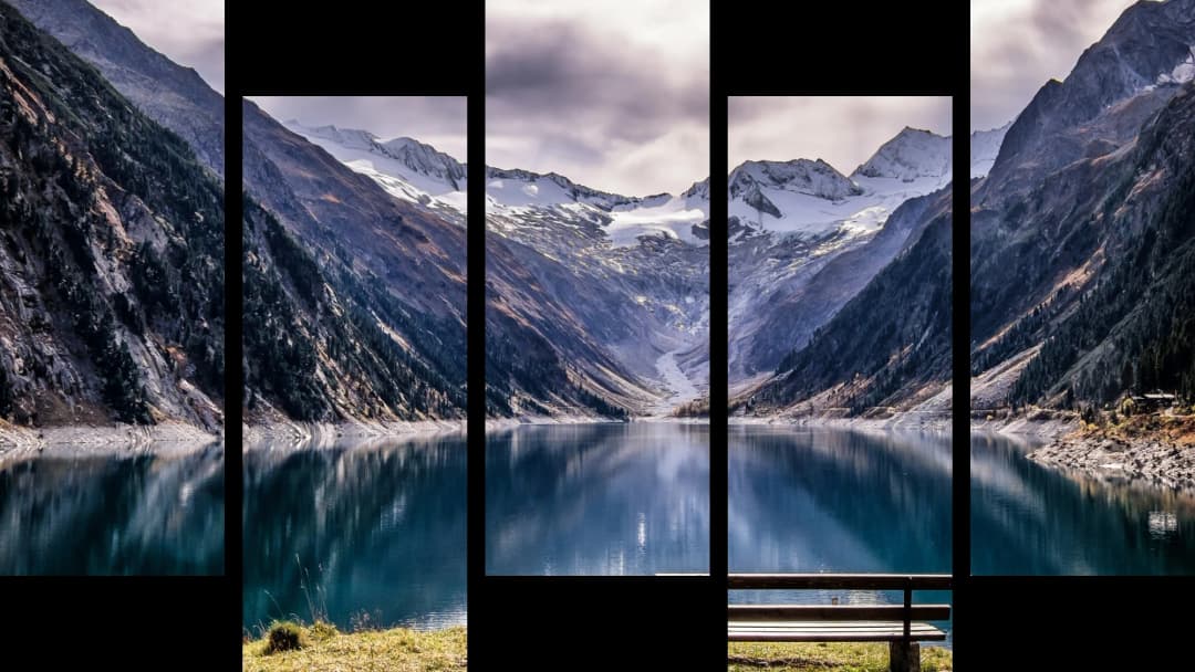 Alpine Lake Mountain Bench – 5 Panels Up & Down