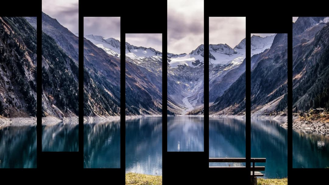 Alpine Lake Mountain Bench – 8 Panels Hierarchy