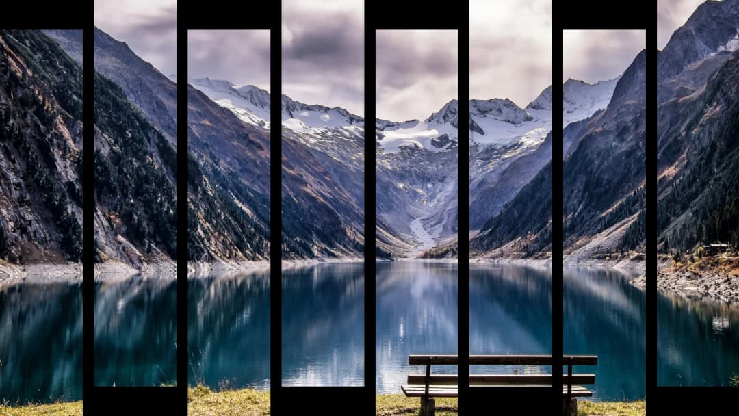 Alpine Lake Mountain Bench – 8 Panels Up & Down