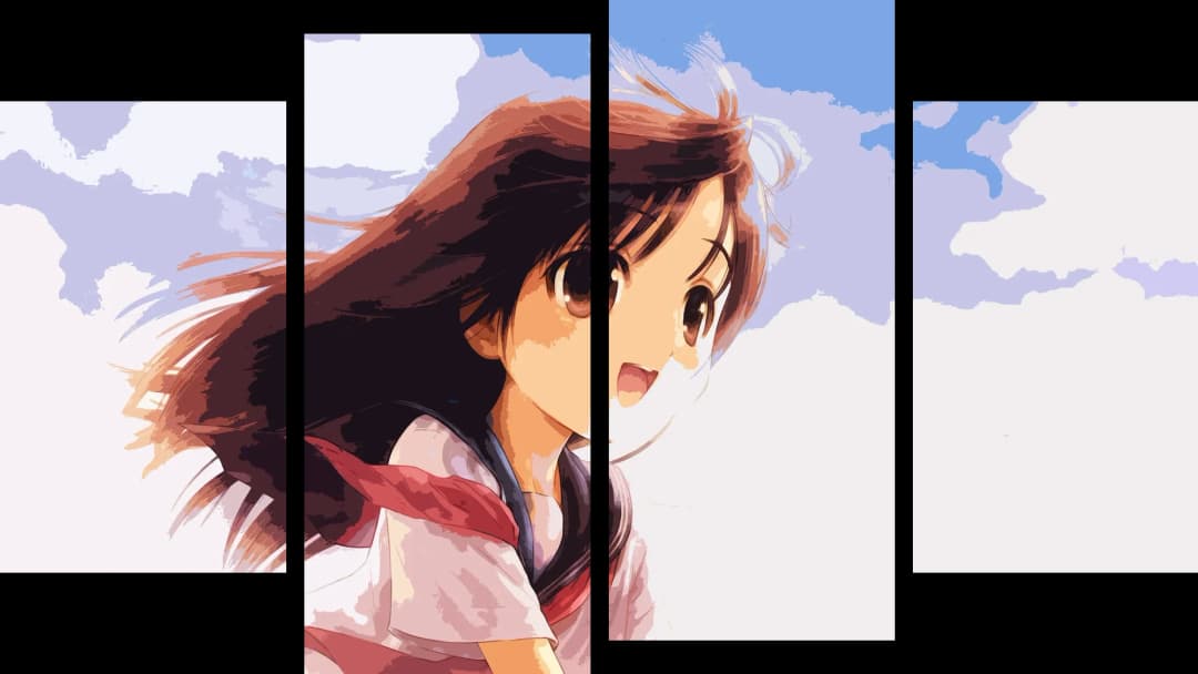 Anime Girl Blue Sky – 4 Panels