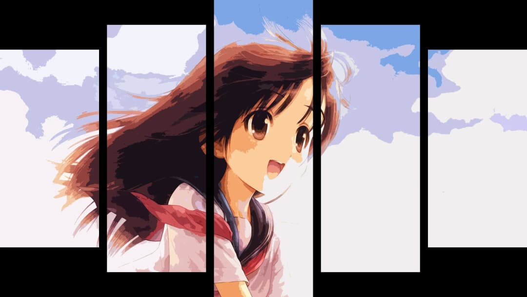 Anime Girl Blue Sky – 5 Panels Hierarchy