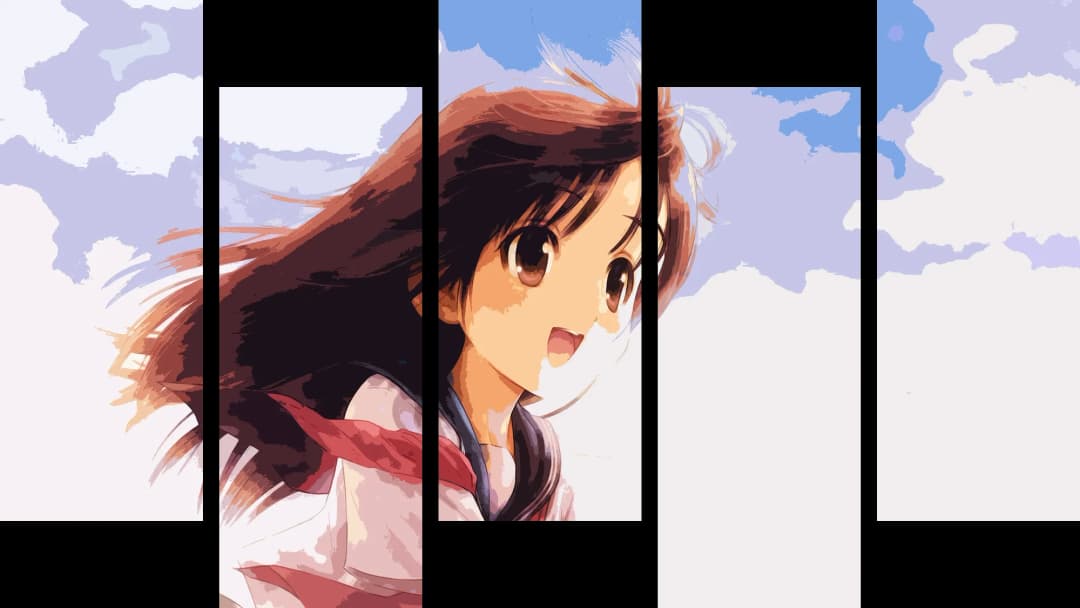 Anime Girl Blue Sky – 5 Panels Up & Down