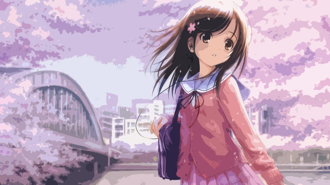 Anime Girl Cherry Blossoms