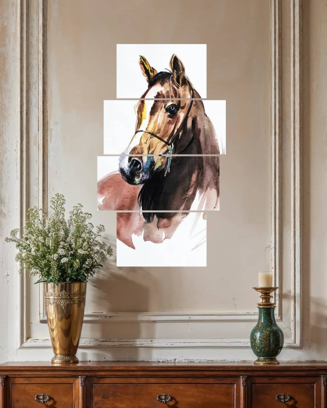 Arabian Horse Portrait – 4 Panels