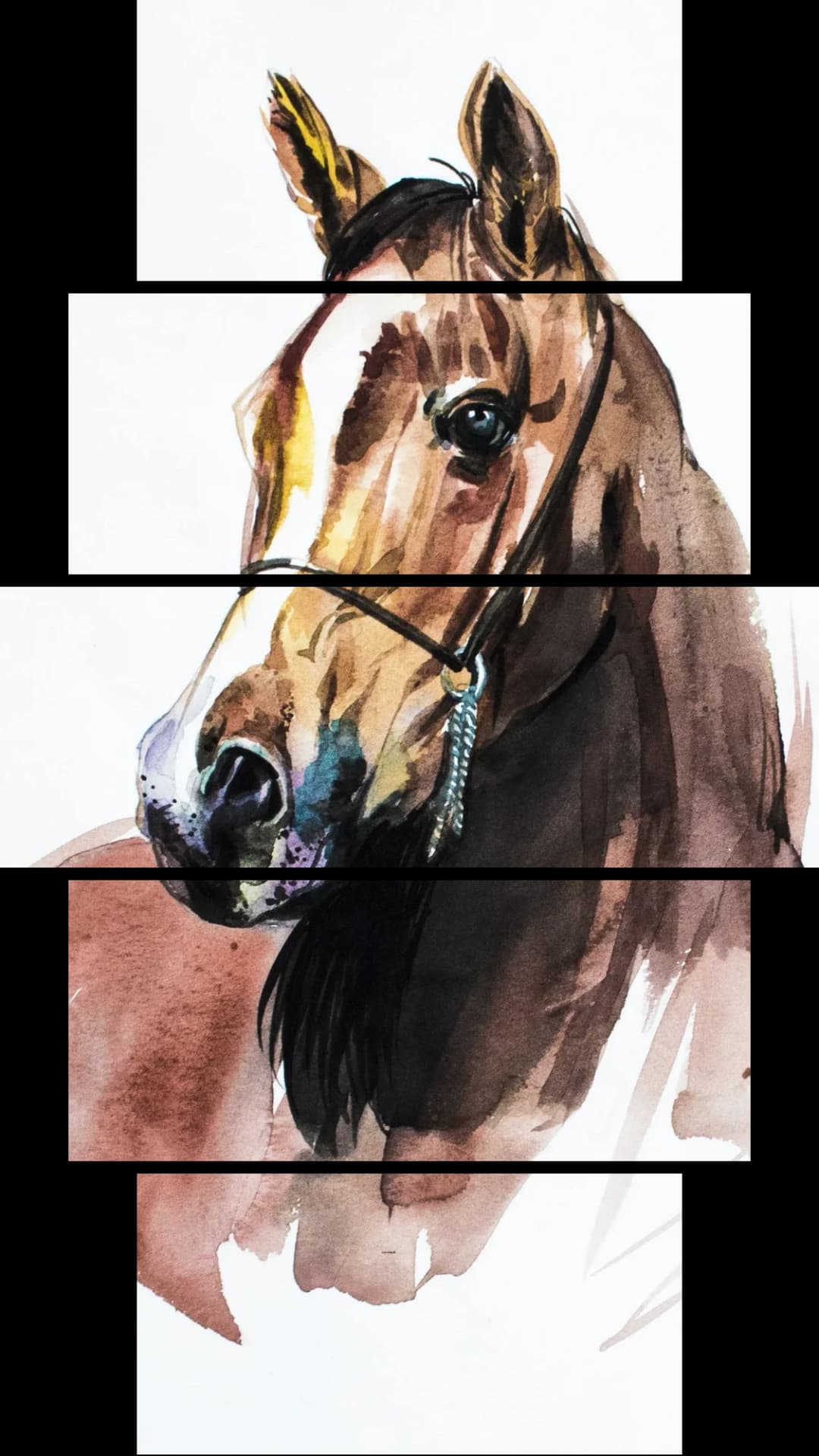 Arabian Horse Portrait – 5 Panels Hierarchy