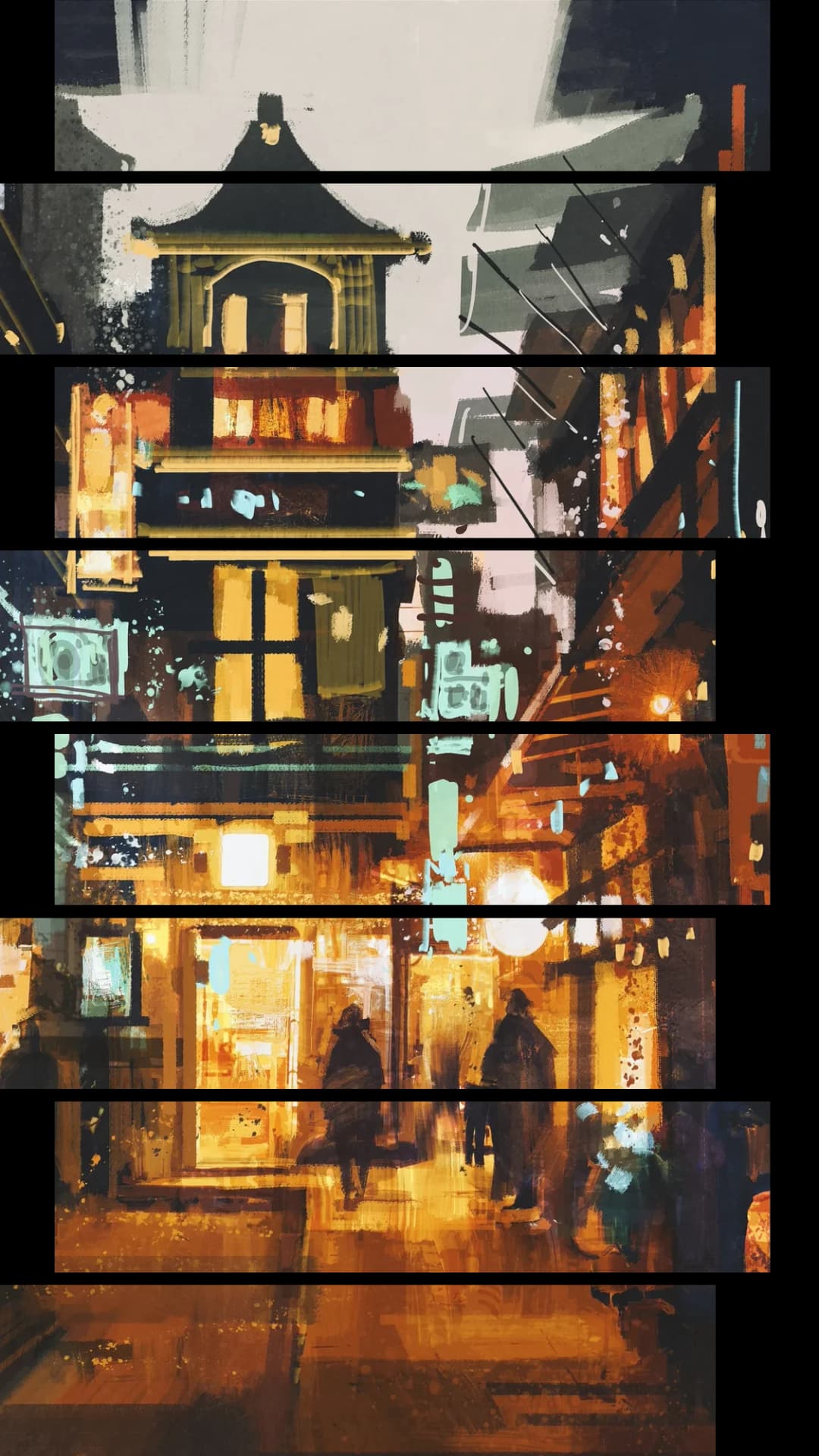 Asian Night Market – 8 Panels Up & Down