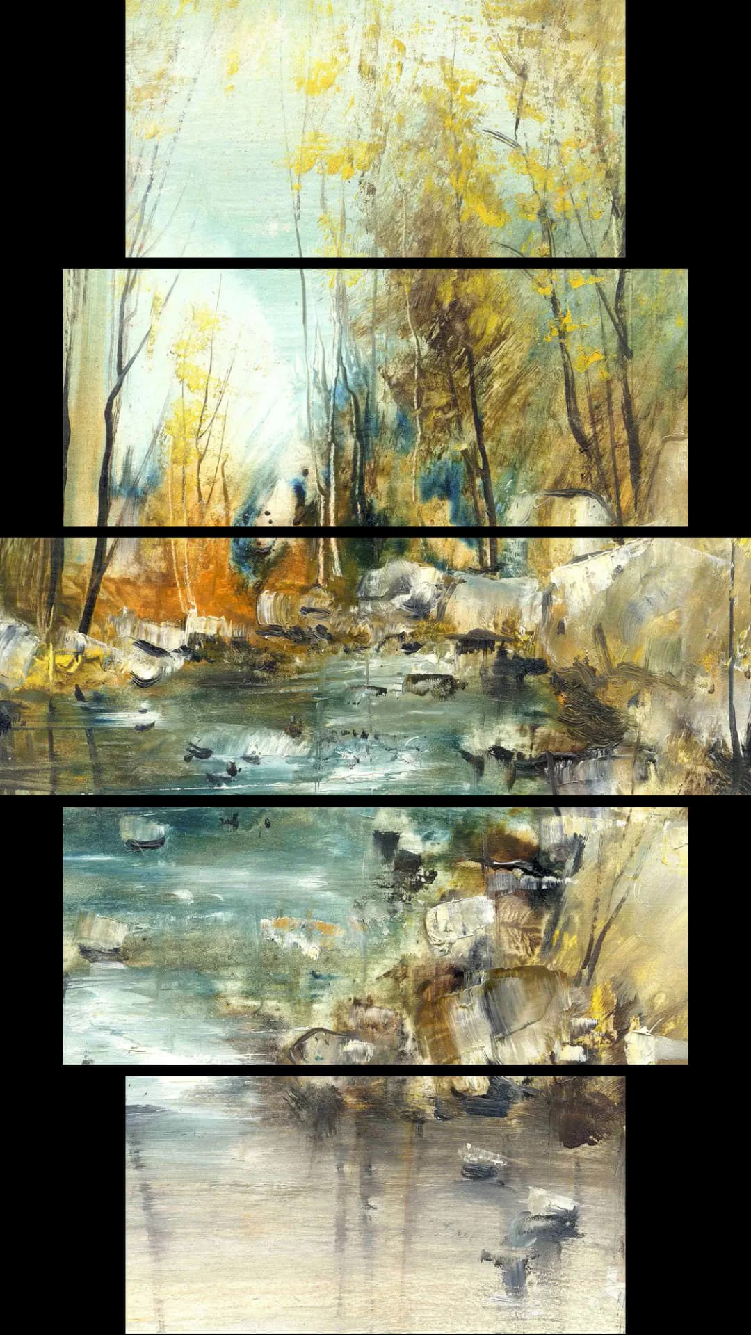 Autumn Forest Stream – 5 Panels Hierarchy