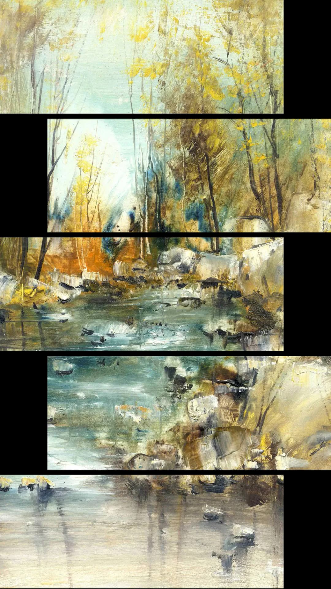 Autumn Forest Stream – 5 Panels Up & Down