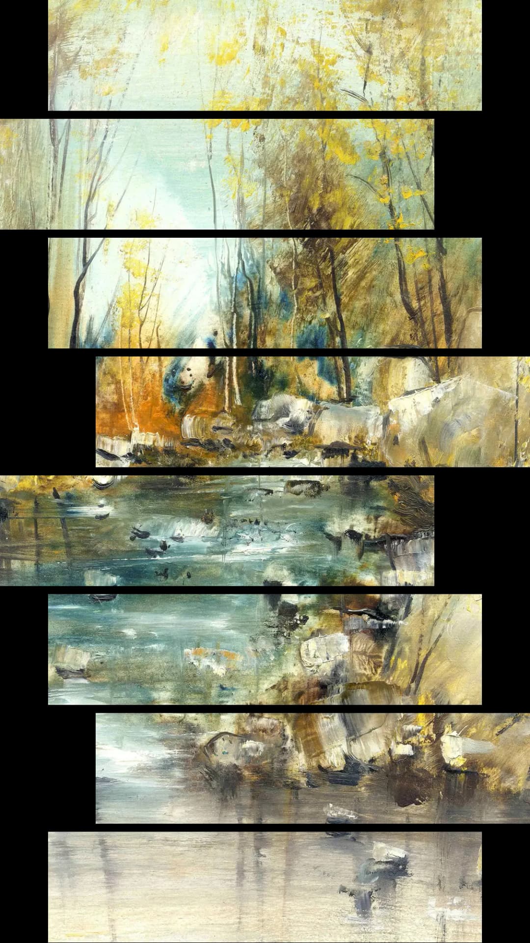 Autumn Forest Stream – 8 Panels Hierarchy