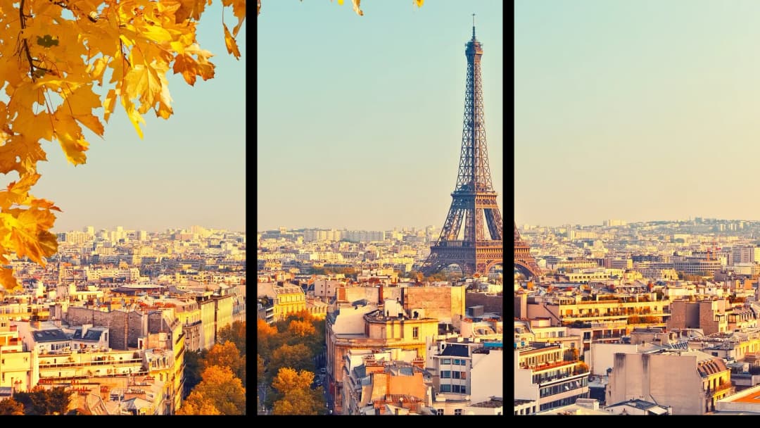 Autumn Paris Skyline – 3 Panels