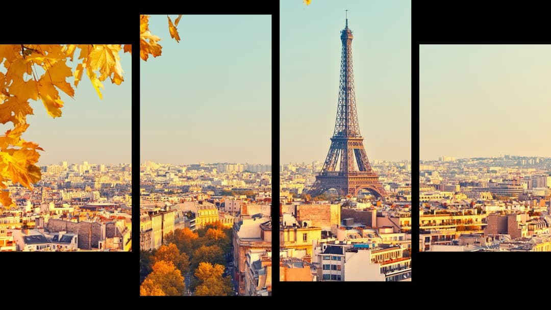 Autumn Paris Skyline – 4 Panels