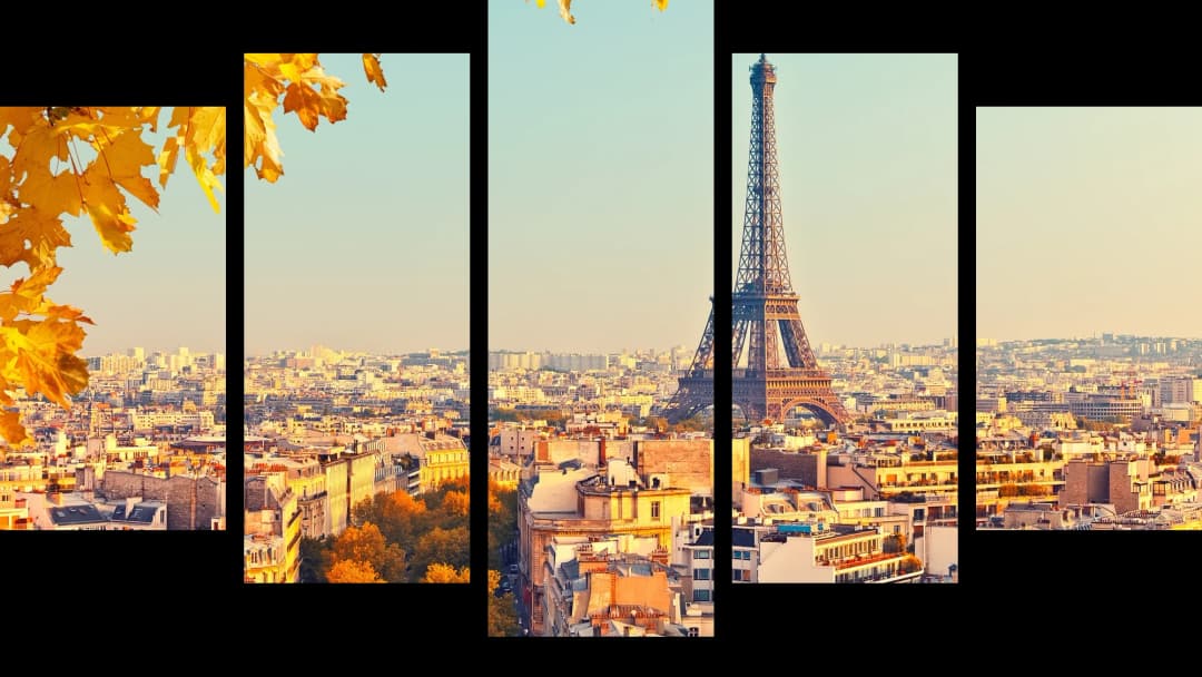 Autumn Paris Skyline – 5 Panels Hierarchy