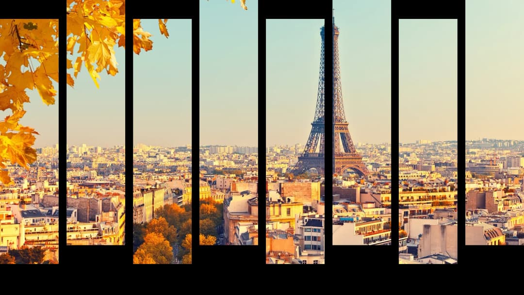 Autumn Paris Skyline – 8 Panels Up & Down