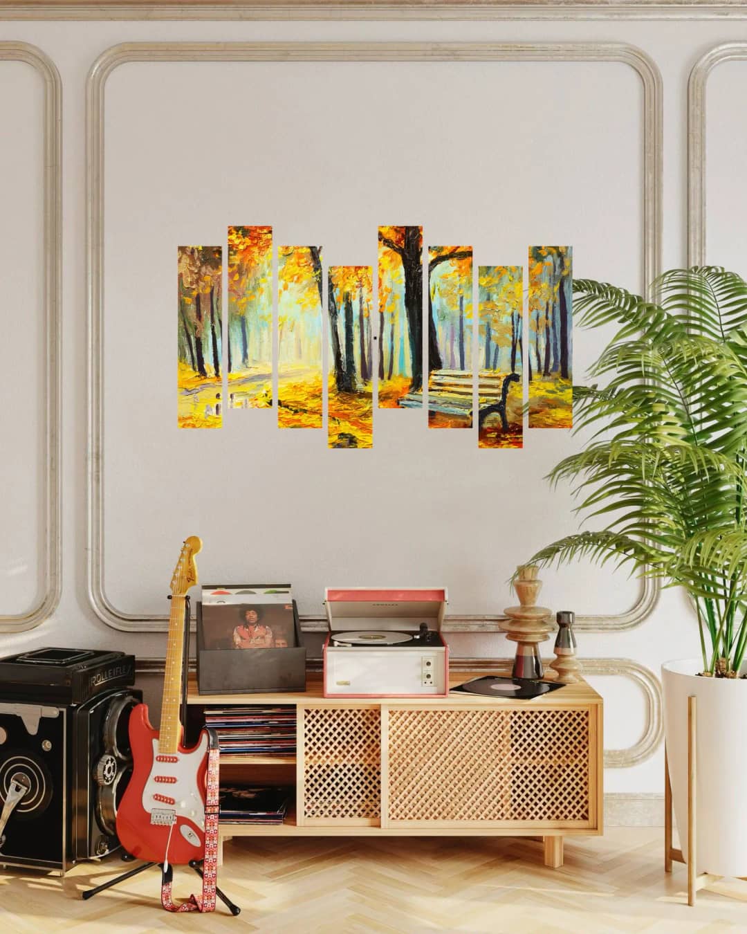 Autumn Park Golden Trees – 8 Panels Hierarchy