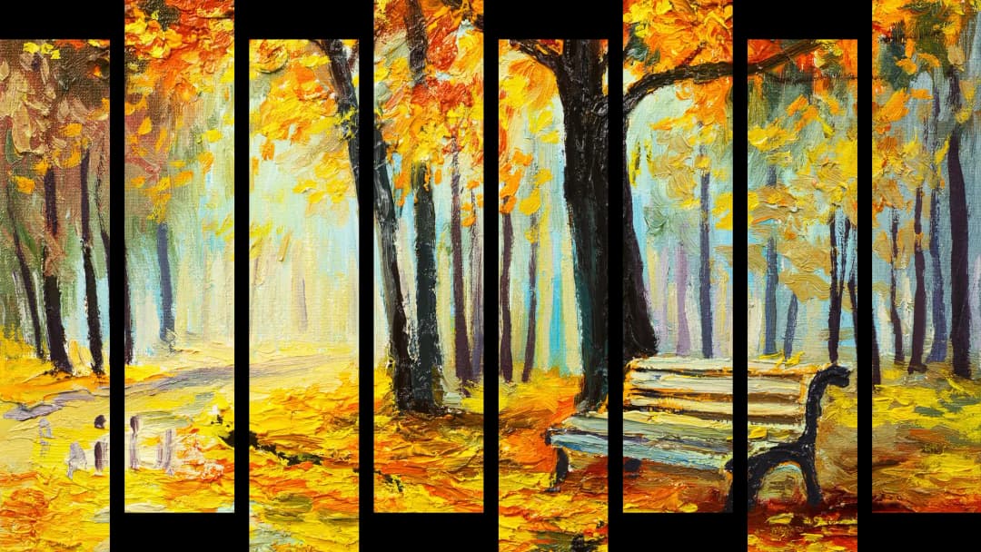 Autumn Park Golden Trees – 8 Panels Up & Down