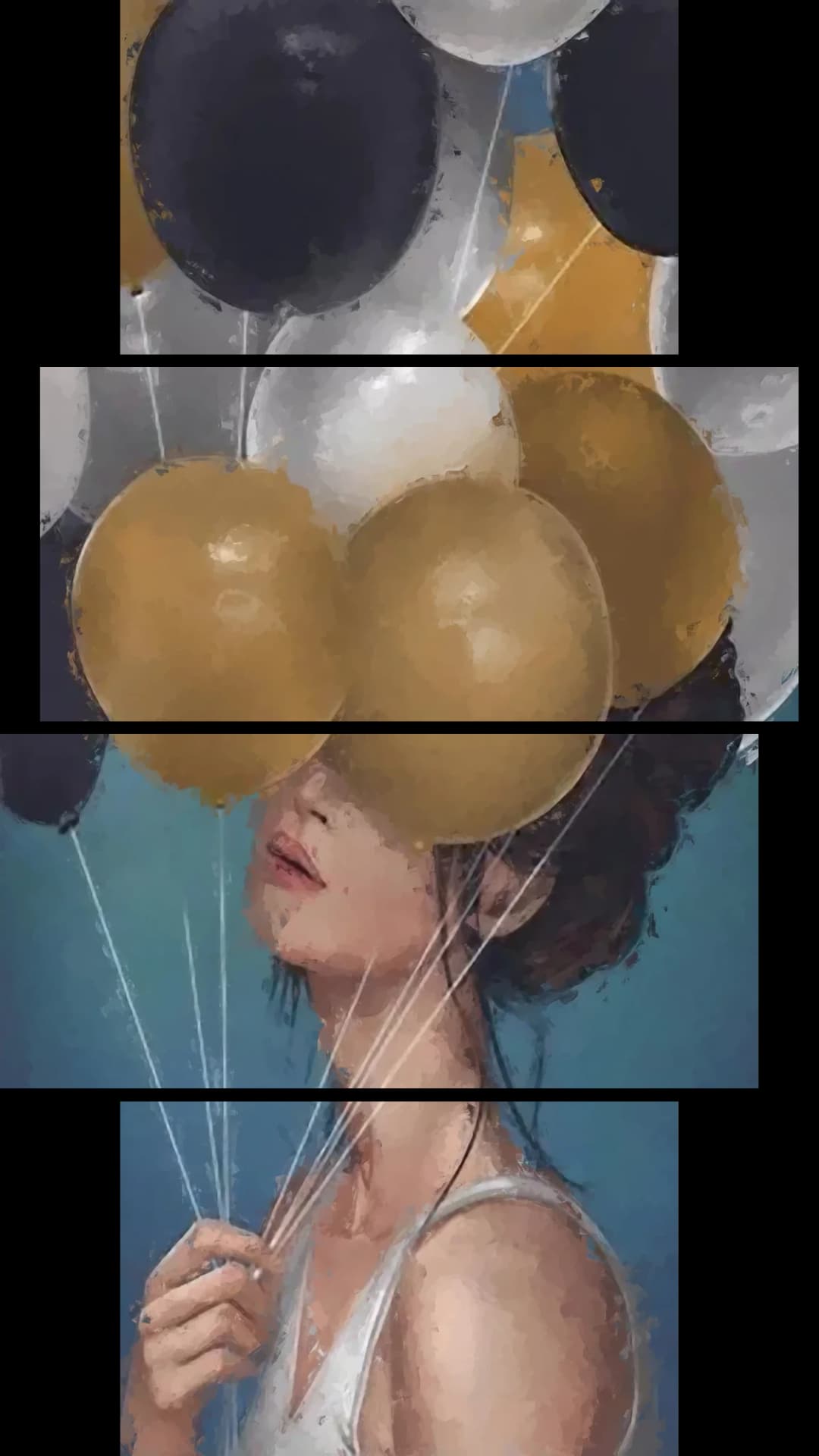 Balloons Over Face – 4 Panels