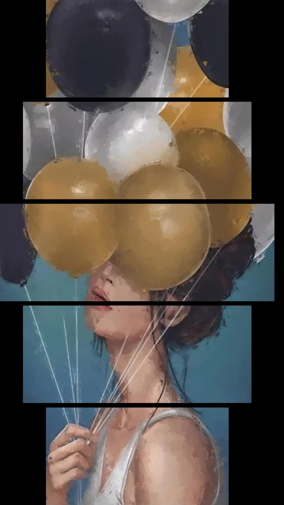 Balloons Over Face – 5 Panels Hierarchy