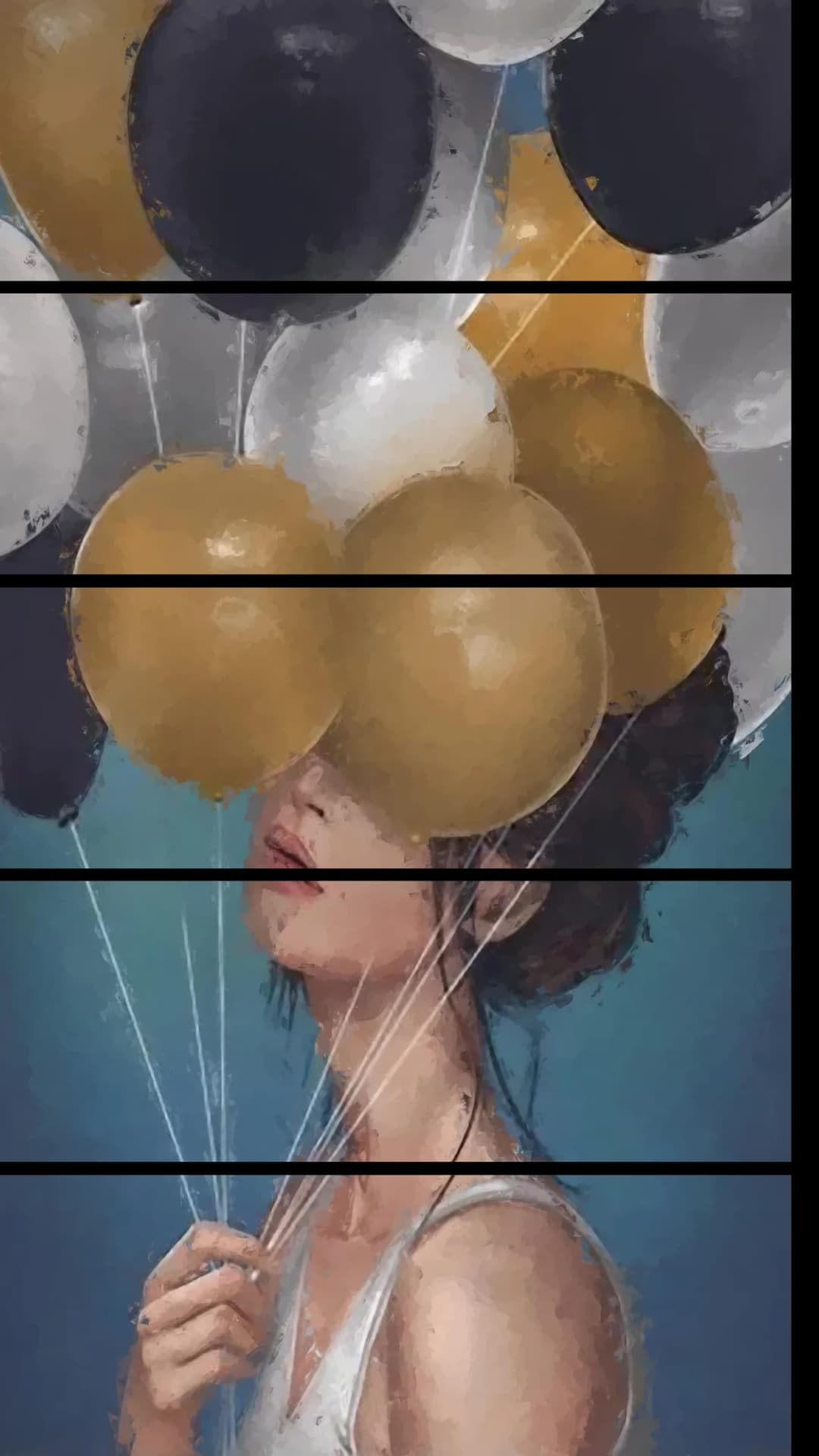 Balloons Over Face – 5 Panels Straight