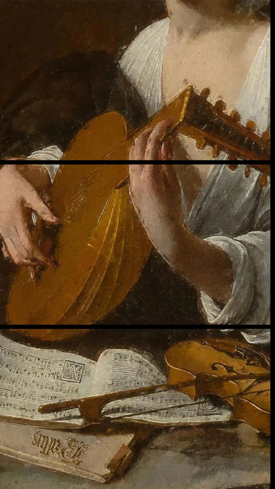 Baroque Lute Player – 3 Panels