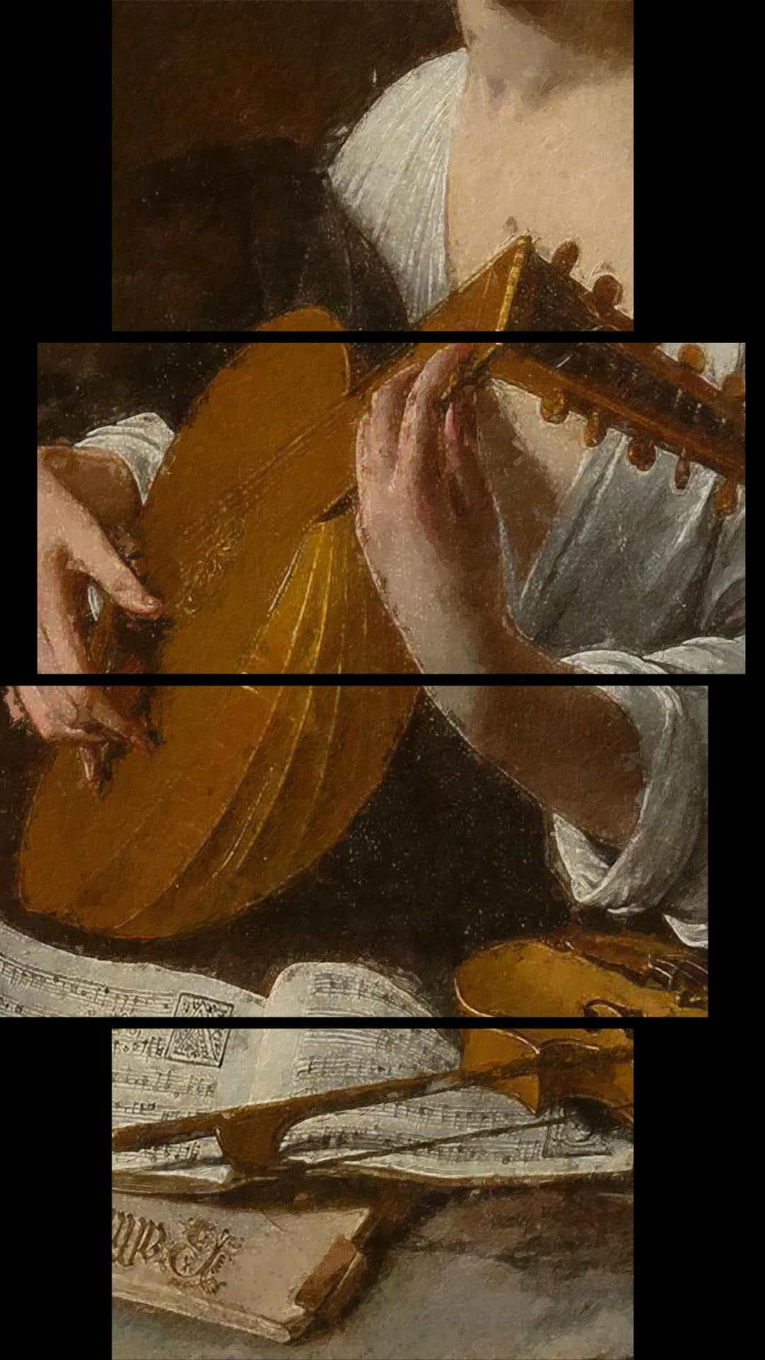 Baroque Lute Player – 4 Panels