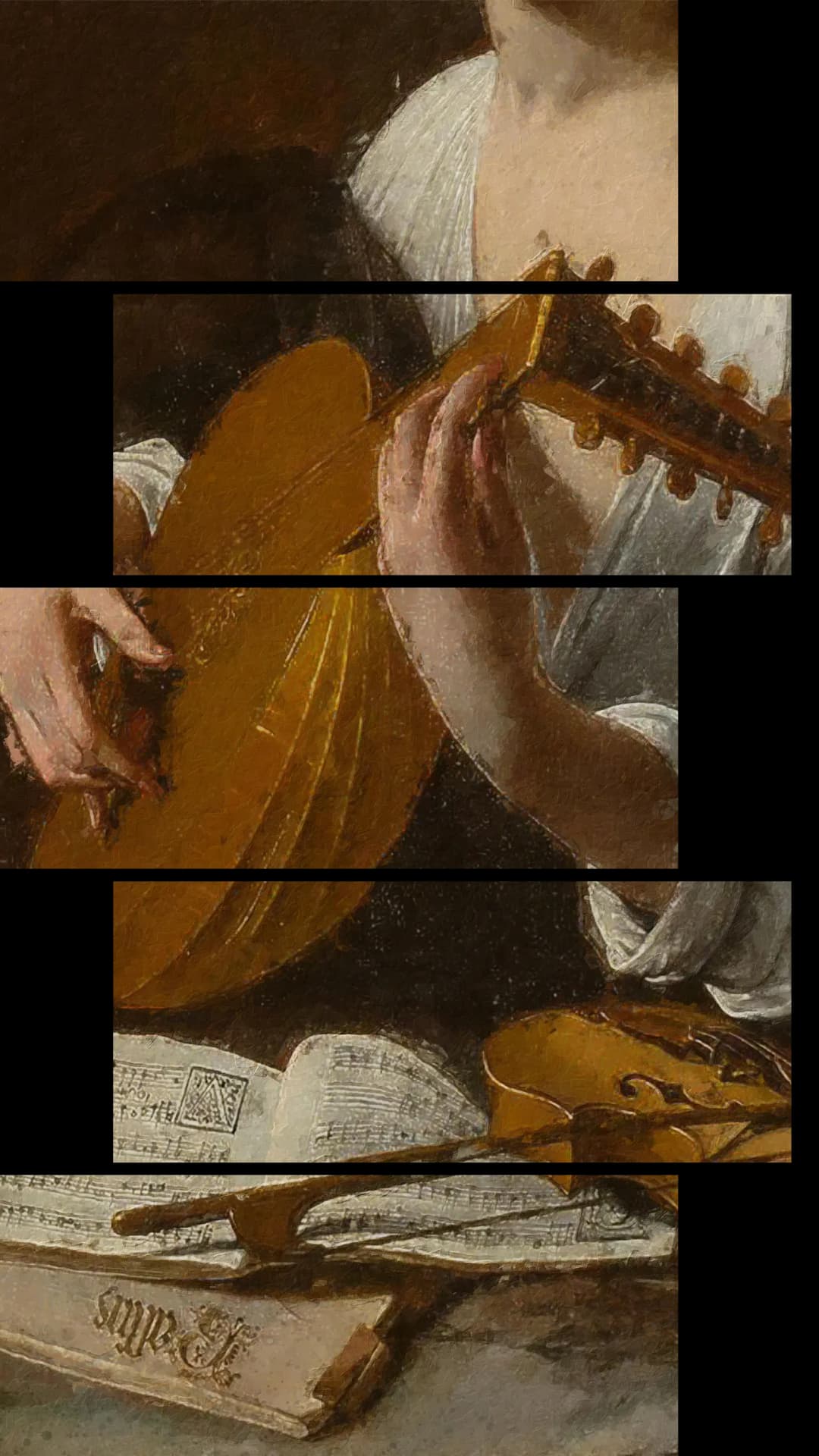 Baroque Lute Player – 5 Panels Up & Down