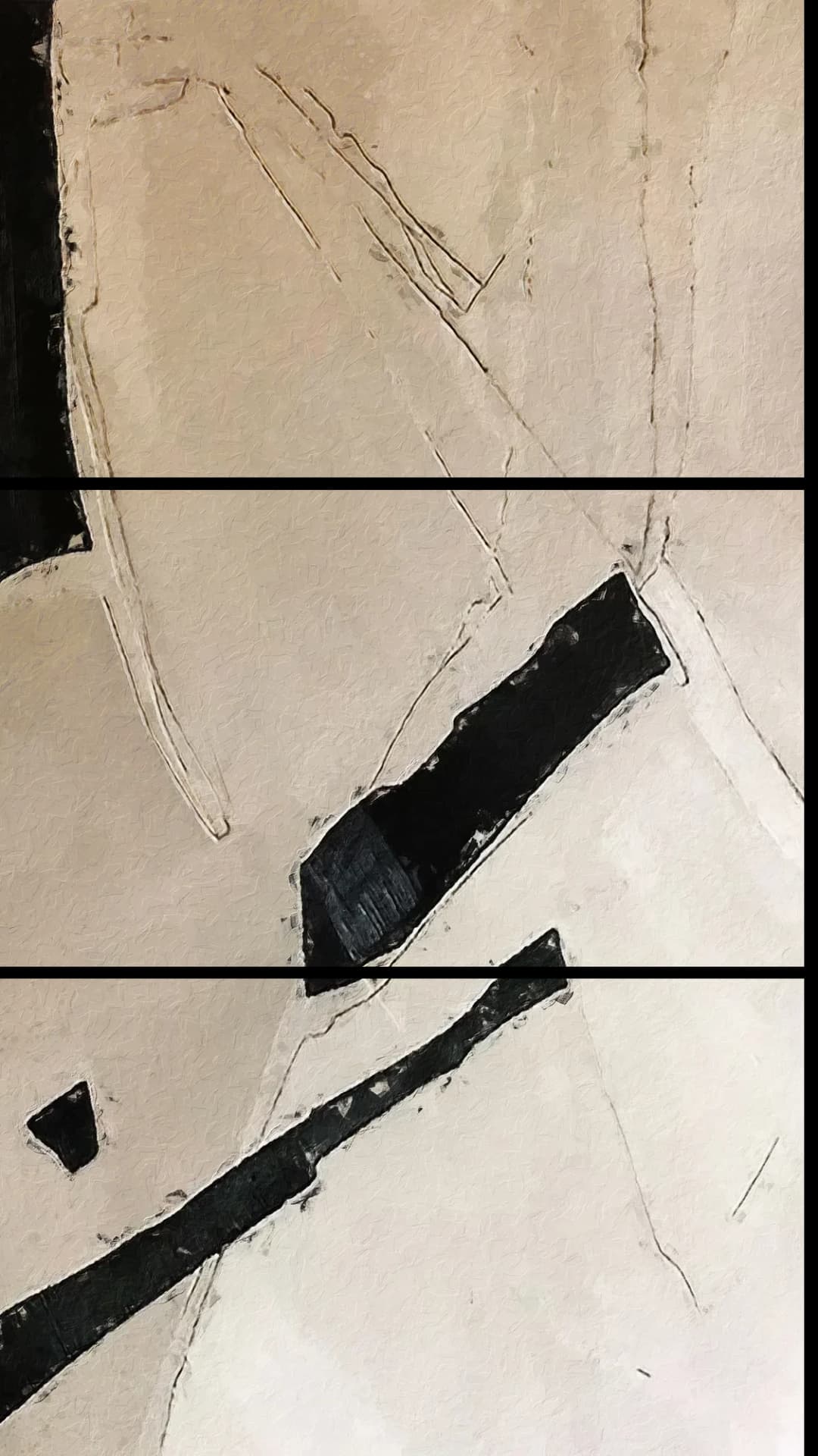 Beige Black Diagonal Minimal – 3 Panels