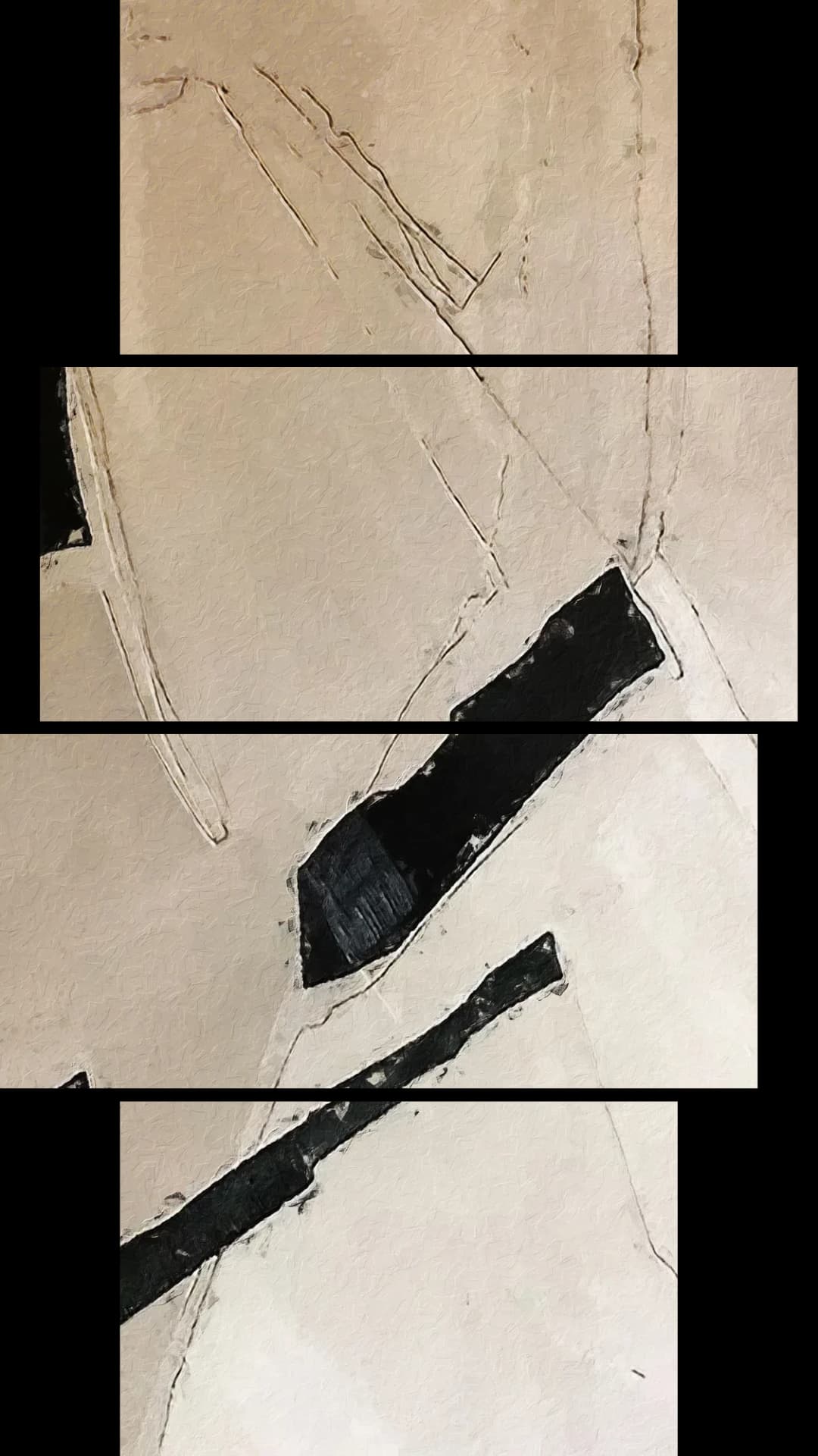 Beige Black Diagonal Minimal – 4 Panels
