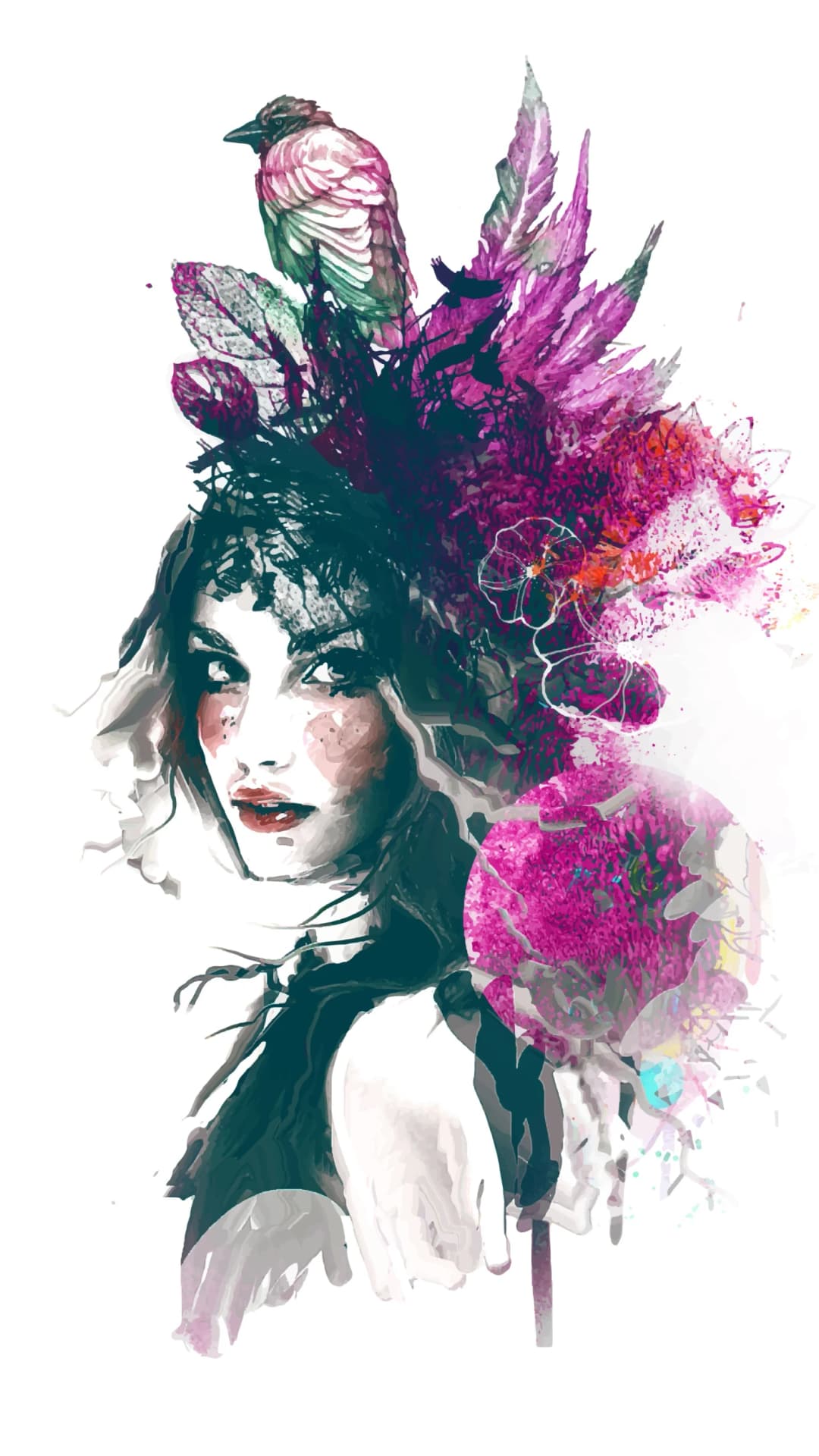 Bird Floral Woman