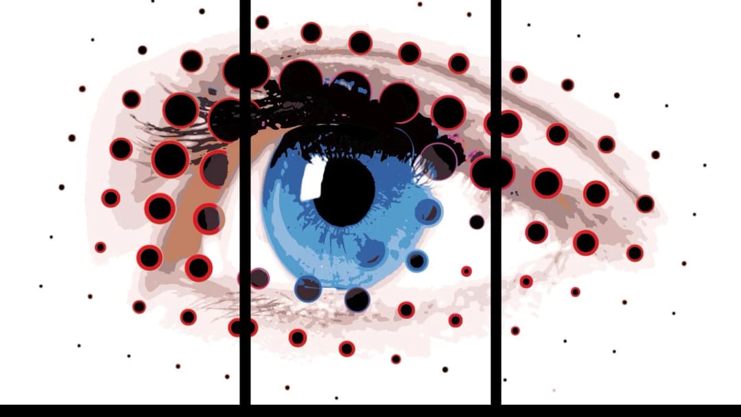 Blue Eye Dot Art – 3 Panels