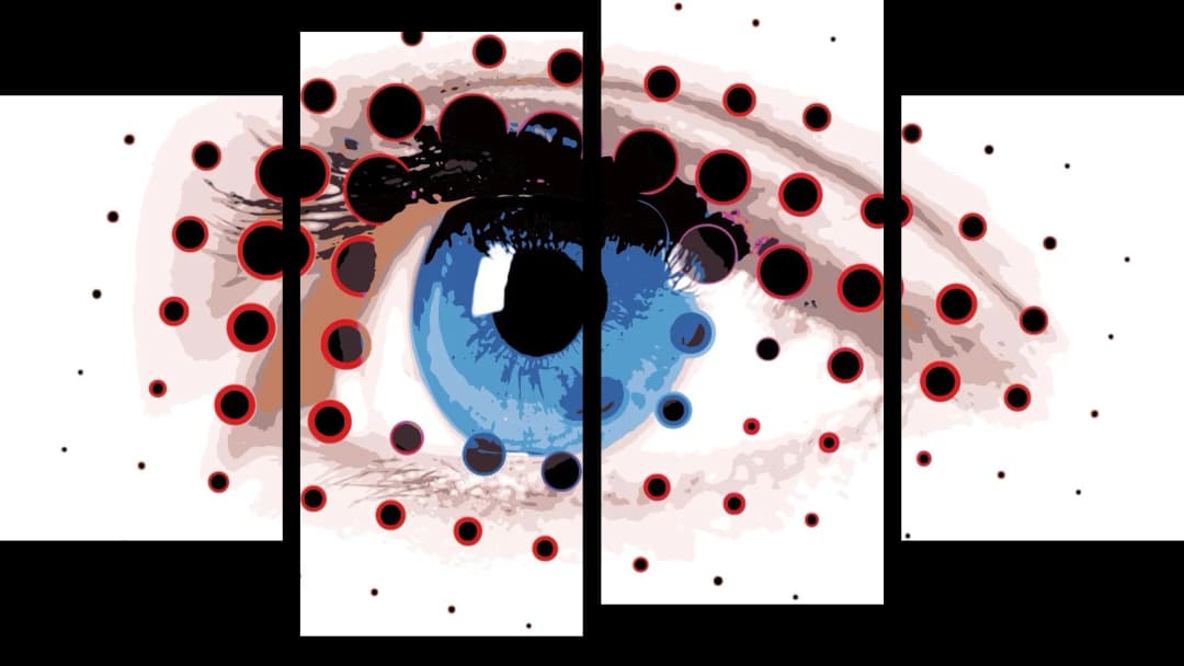 Blue Eye Dot Art – 4 Panels