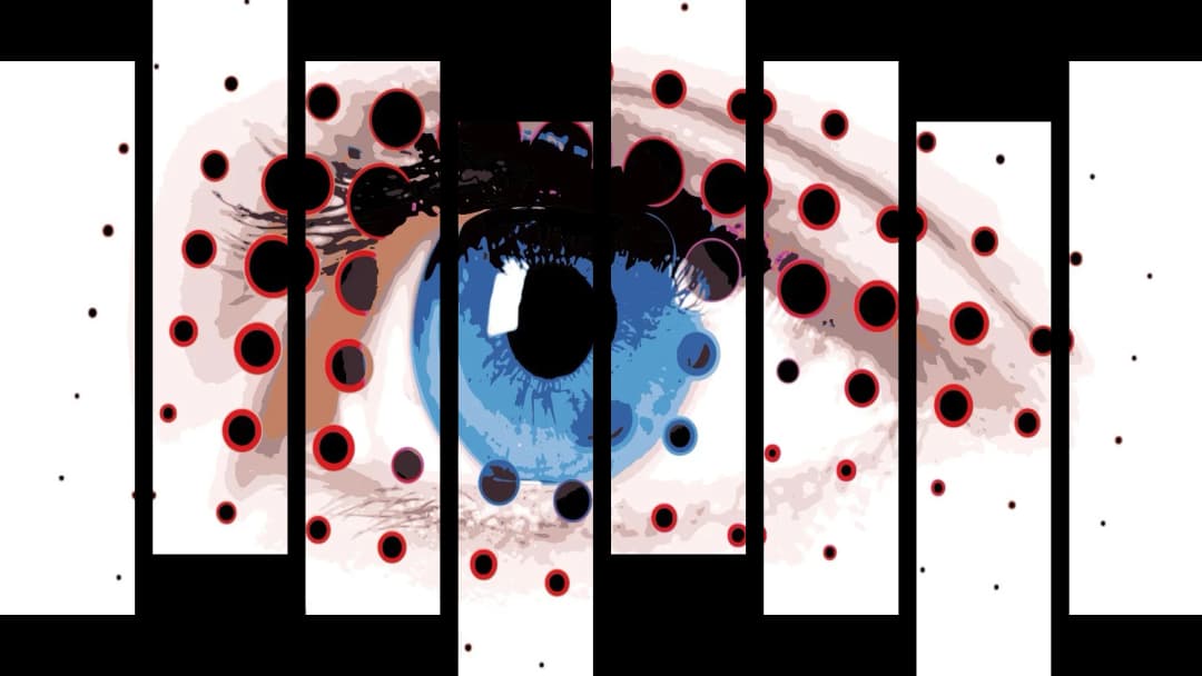 Blue Eye Dot Art – 8 Panels Hierarchy