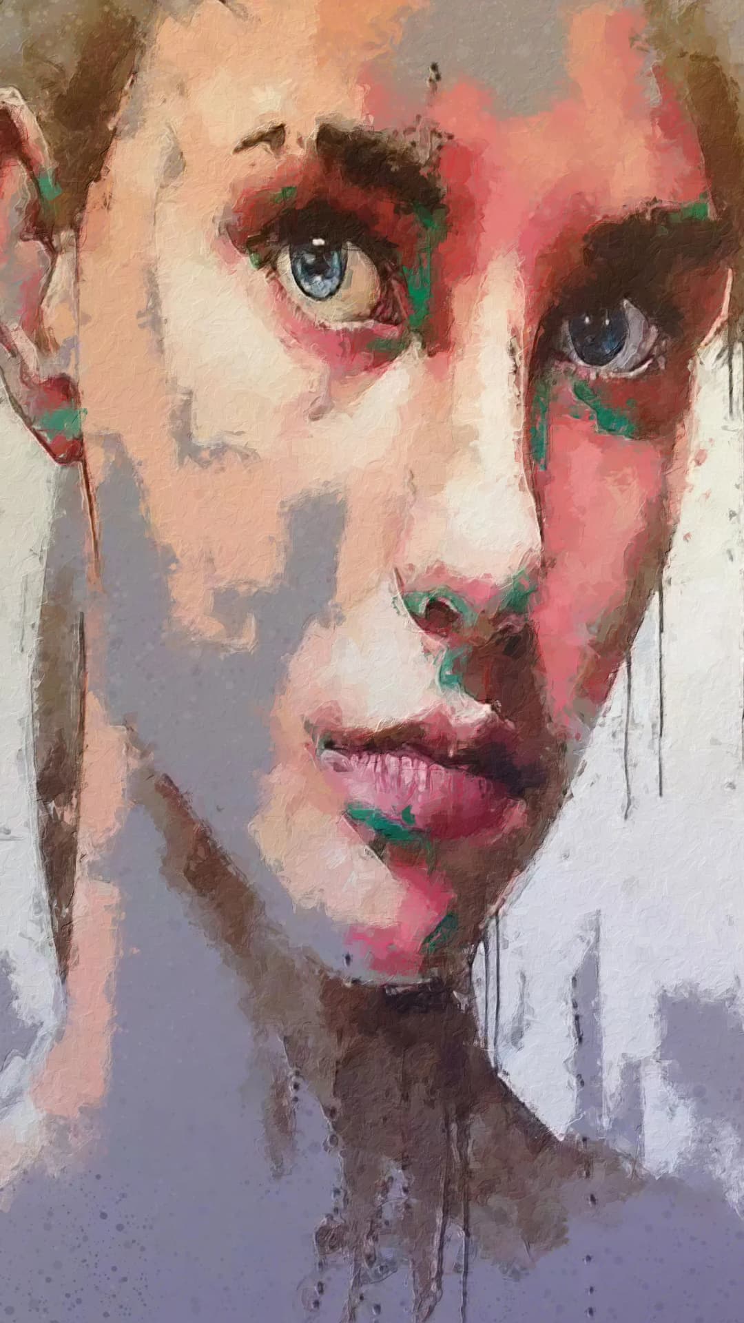 Blue Eyes Paint Drips