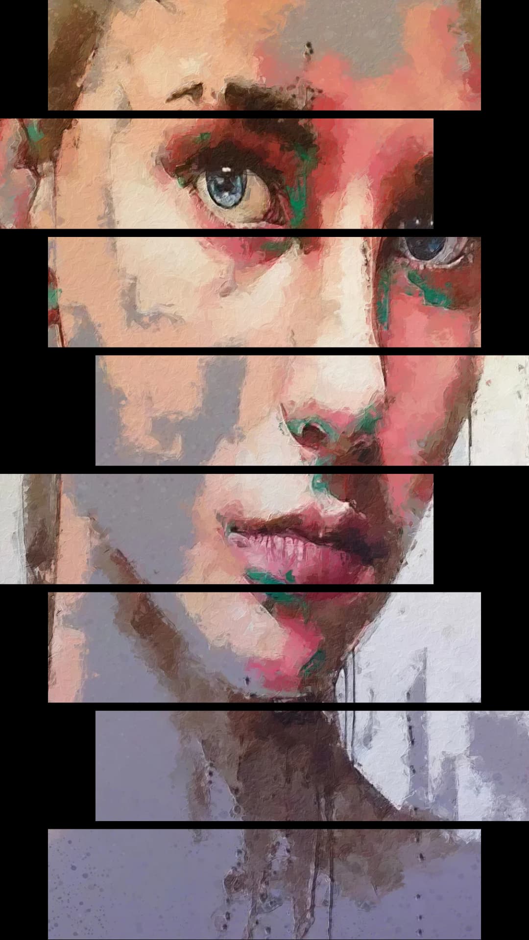 Blue Eyes Paint Drips – 8 Panels Hierarchy