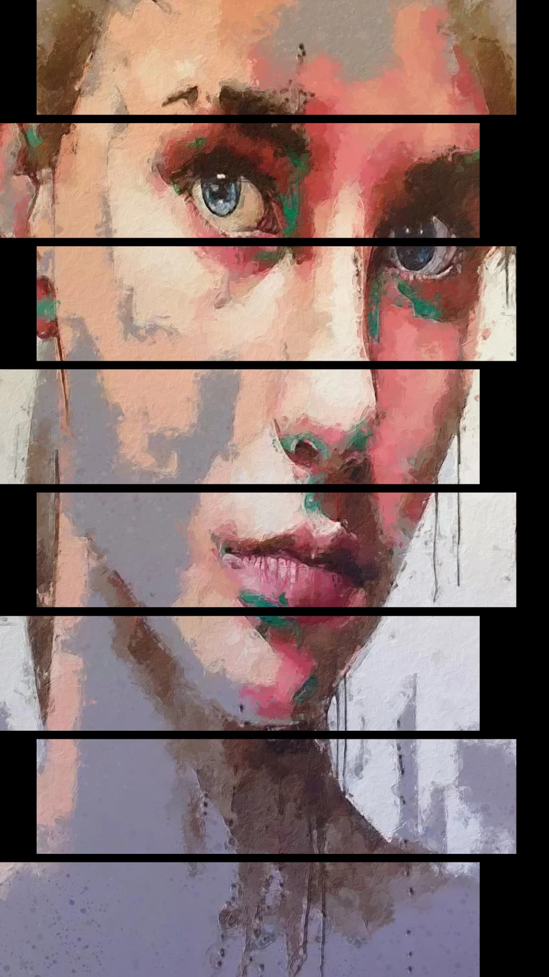 Blue Eyes Paint Drips – 8 Panels Up & Down