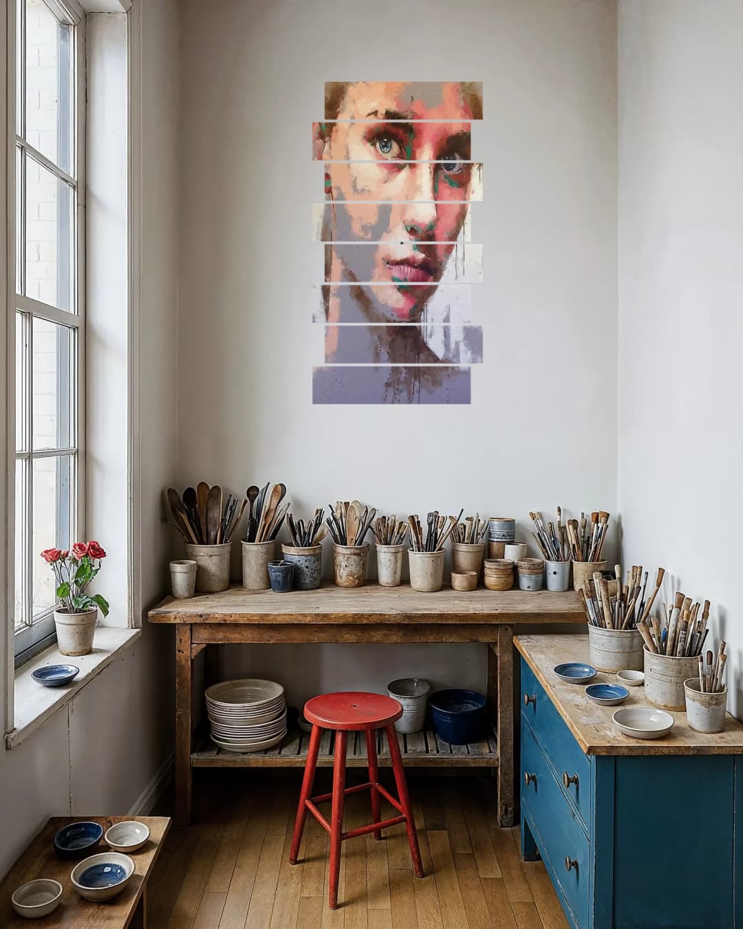Blue Eyes Paint Drips – 8 Panels Up & Down