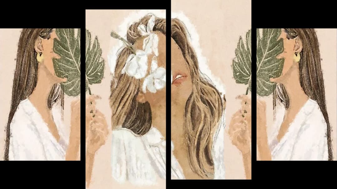 Boho Leaf Women – 4 Panels