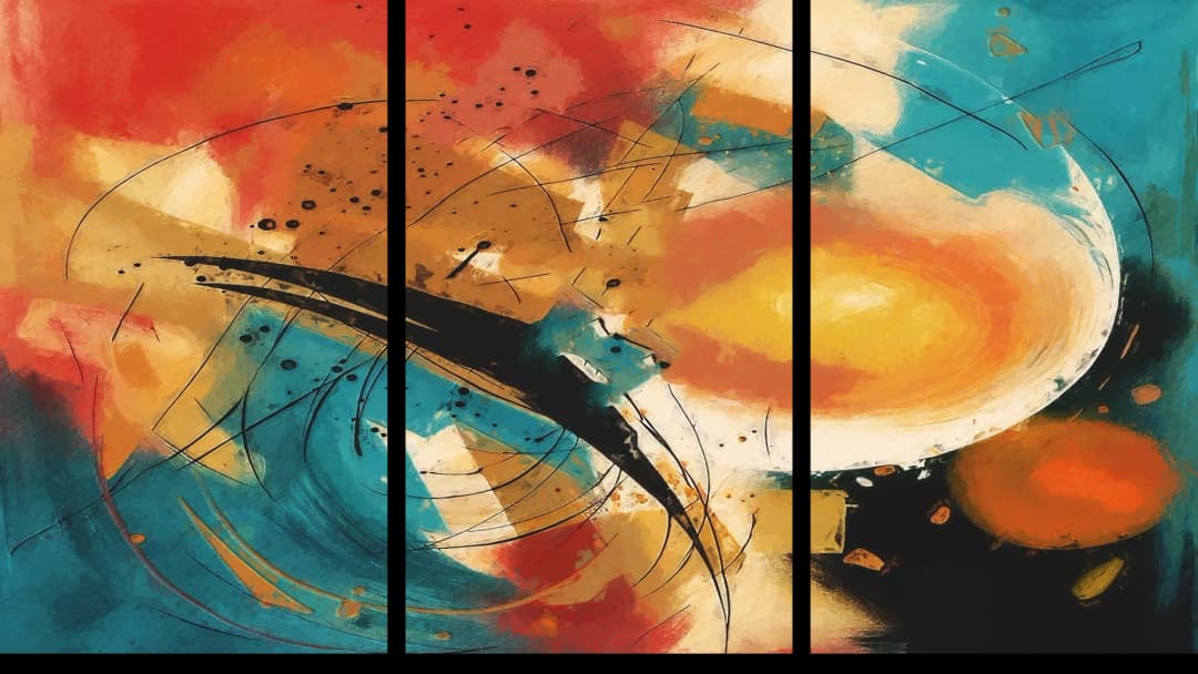 Bold Circular Swirl – 3 Panels