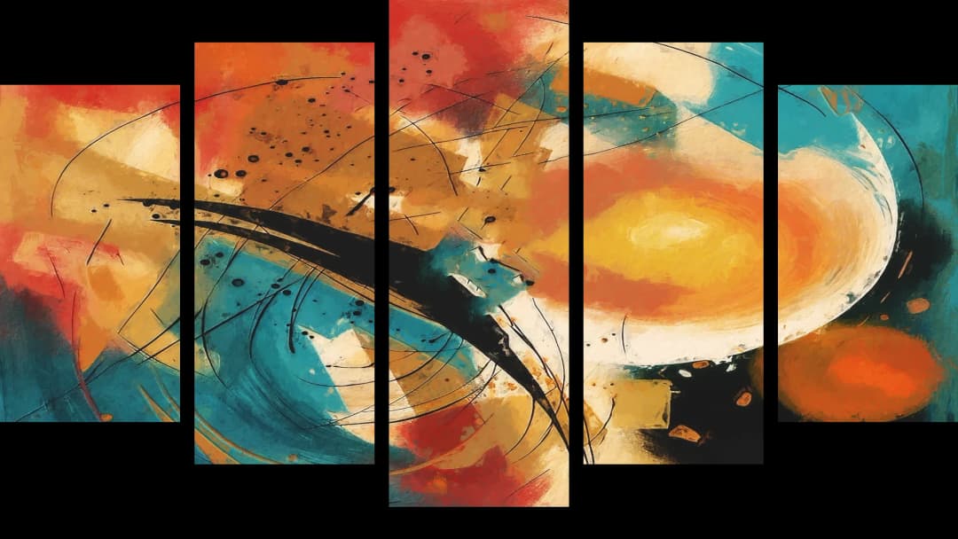 Bold Circular Swirl – 5 Panels Hierarchy