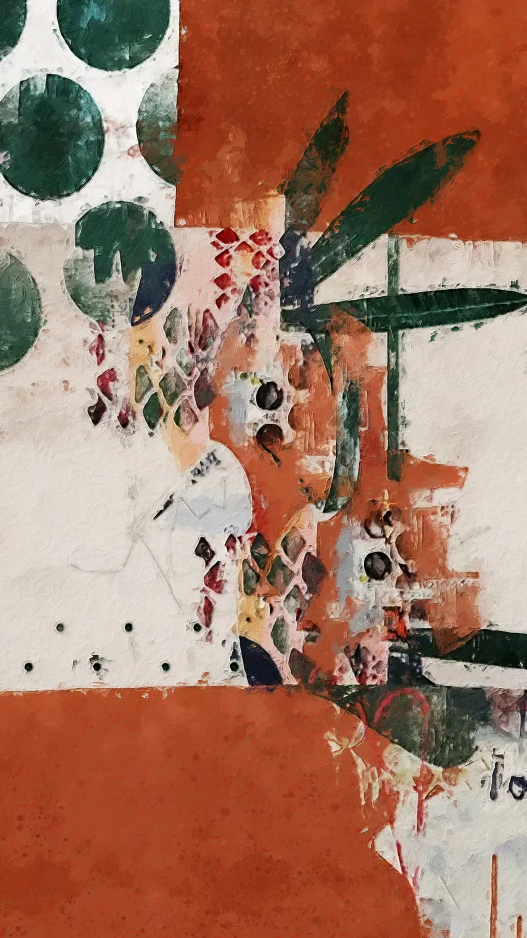 Bold Rust Green Abstract