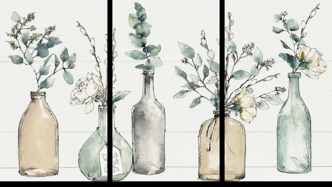Botanical Bottles – 3 Panels