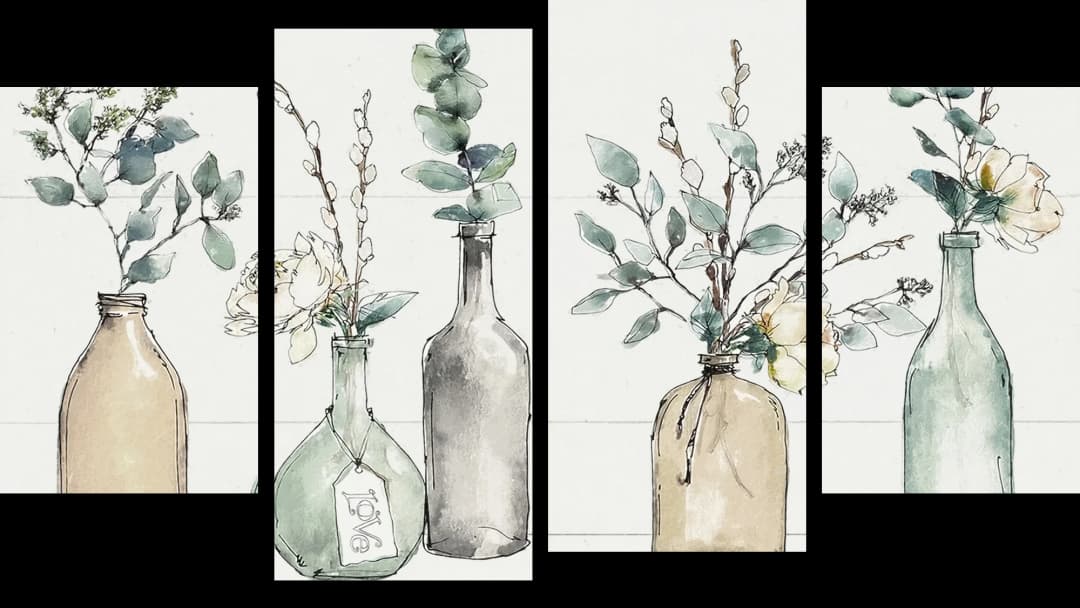 Botanical Bottles – 4 Panels