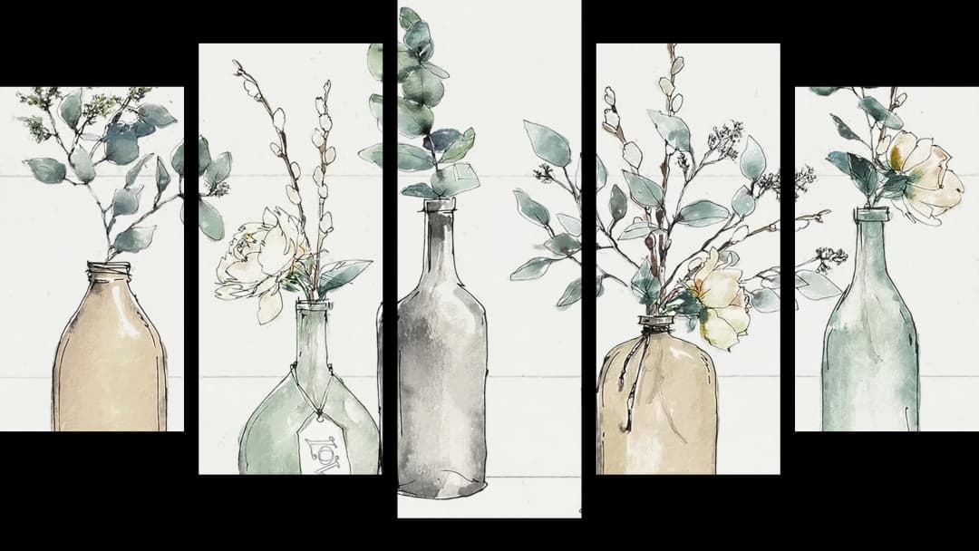 Botanical Bottles – 5 Panels Hierarchy