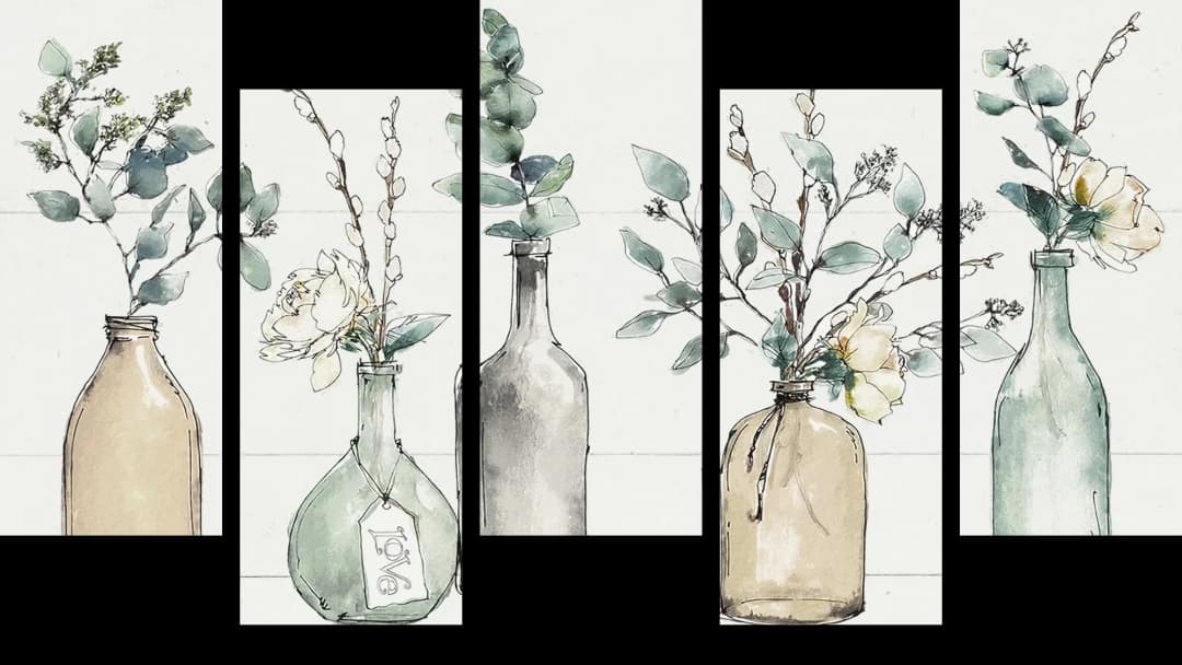 Botanical Bottles – 5 Panels Up & Down
