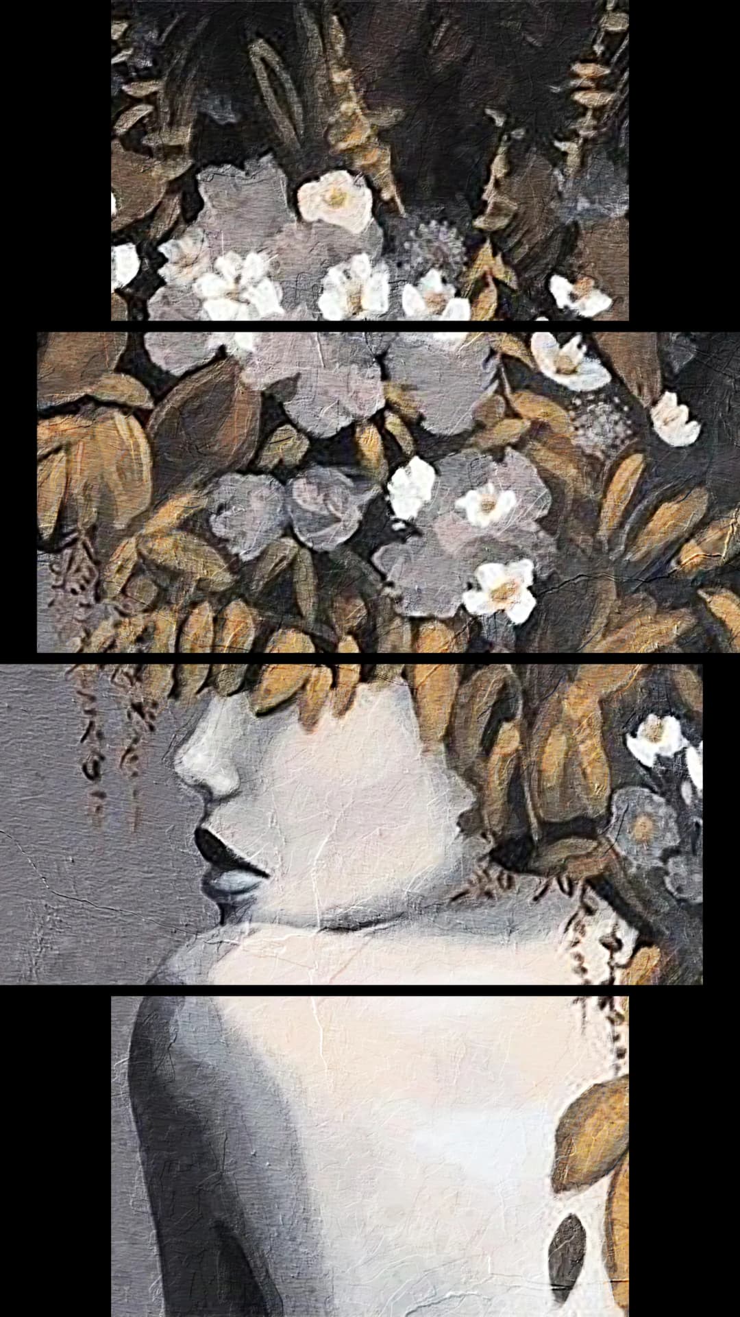 Botanical Head Dream – 4 Panels